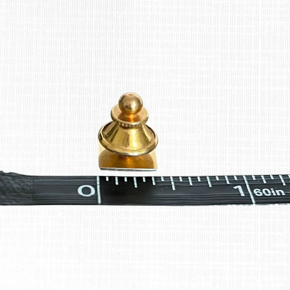 Vintage Masonic Tie Tack Pin Gold Tone Freemason Emblem Square Textured Mens